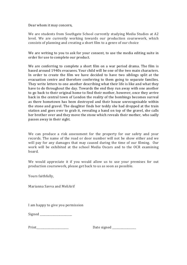sample permission letter for school trip